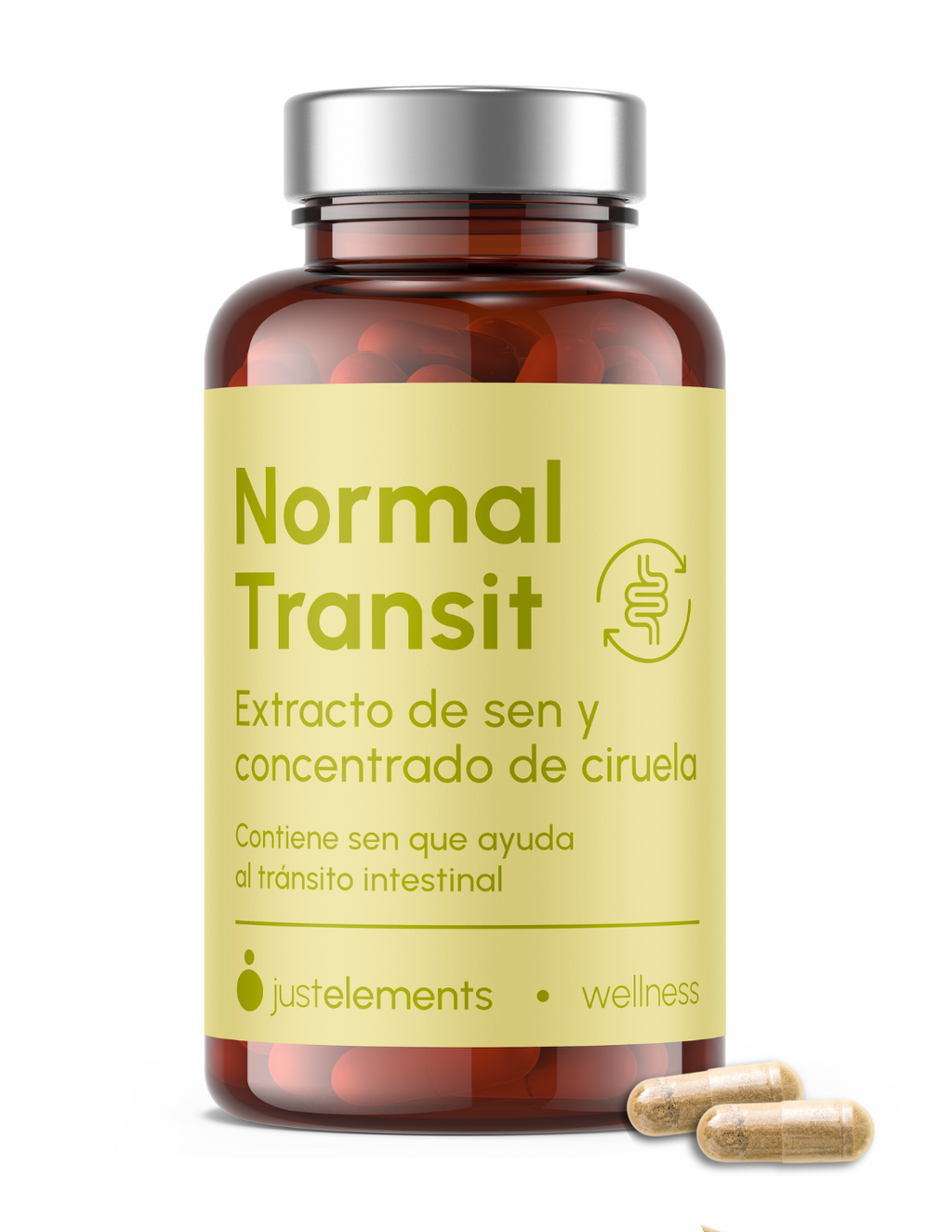 Laxante Natural Normal Transit para Estreñimiento Just Elements Wellness 60 cápsulas