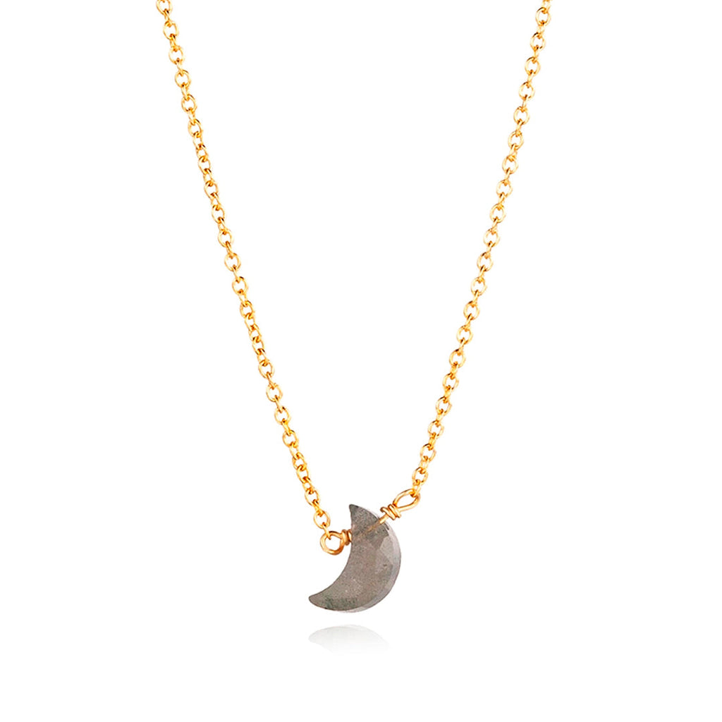 Collar Lunae Labradorita - Baño de Oro 18K