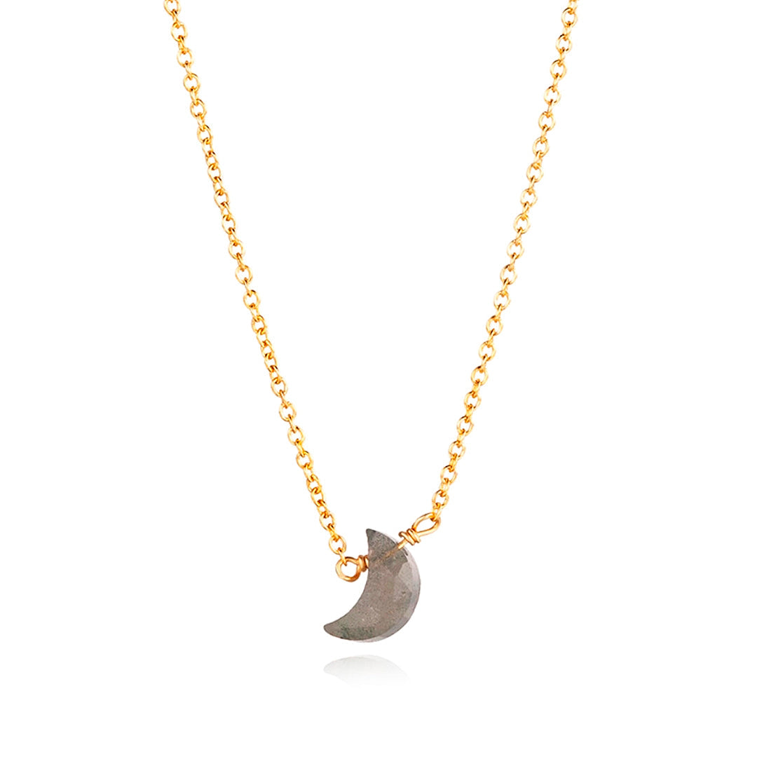 Collar Lunae Labradorita - Baño de Oro 18K