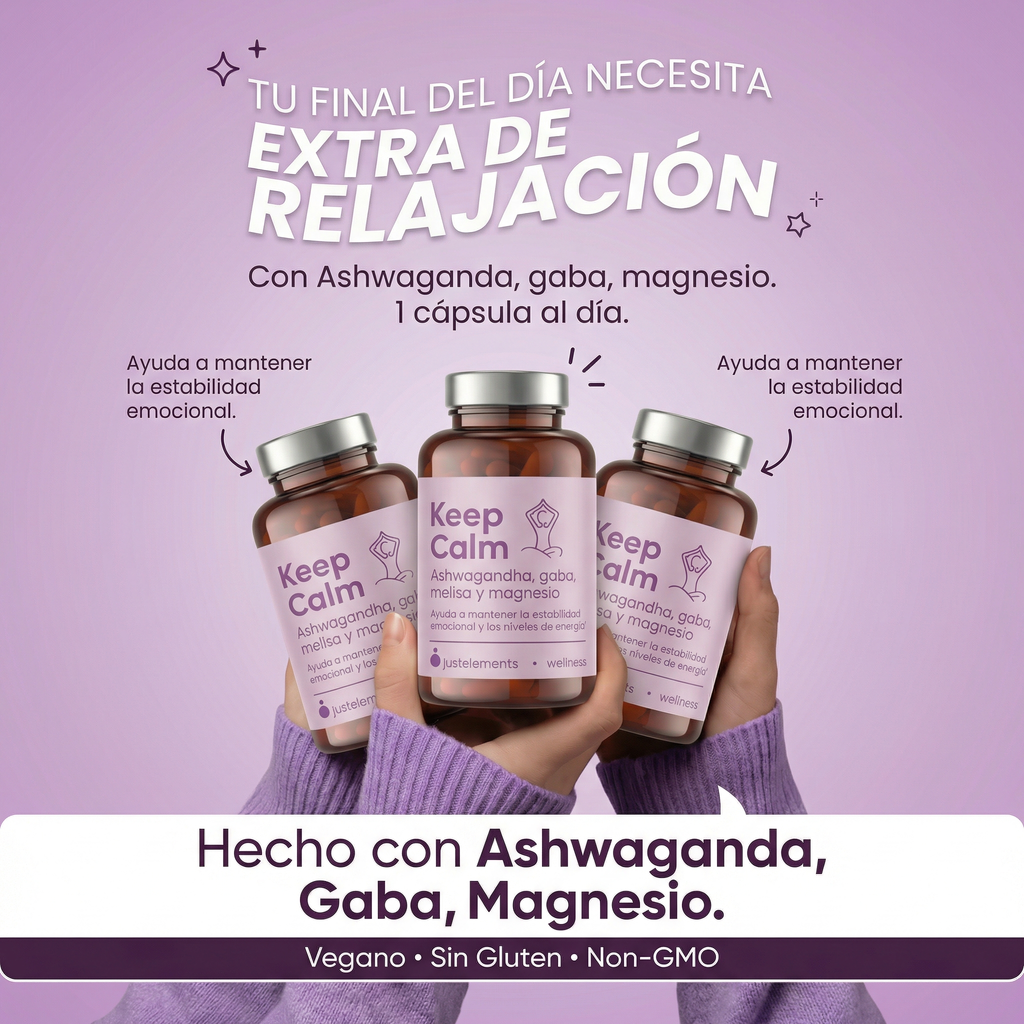 Ashwagandha con Magnesio Keep Calm Just Elements Wellness 120 cápsulas