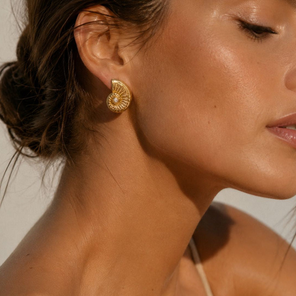 Pendientes Seashell Perla