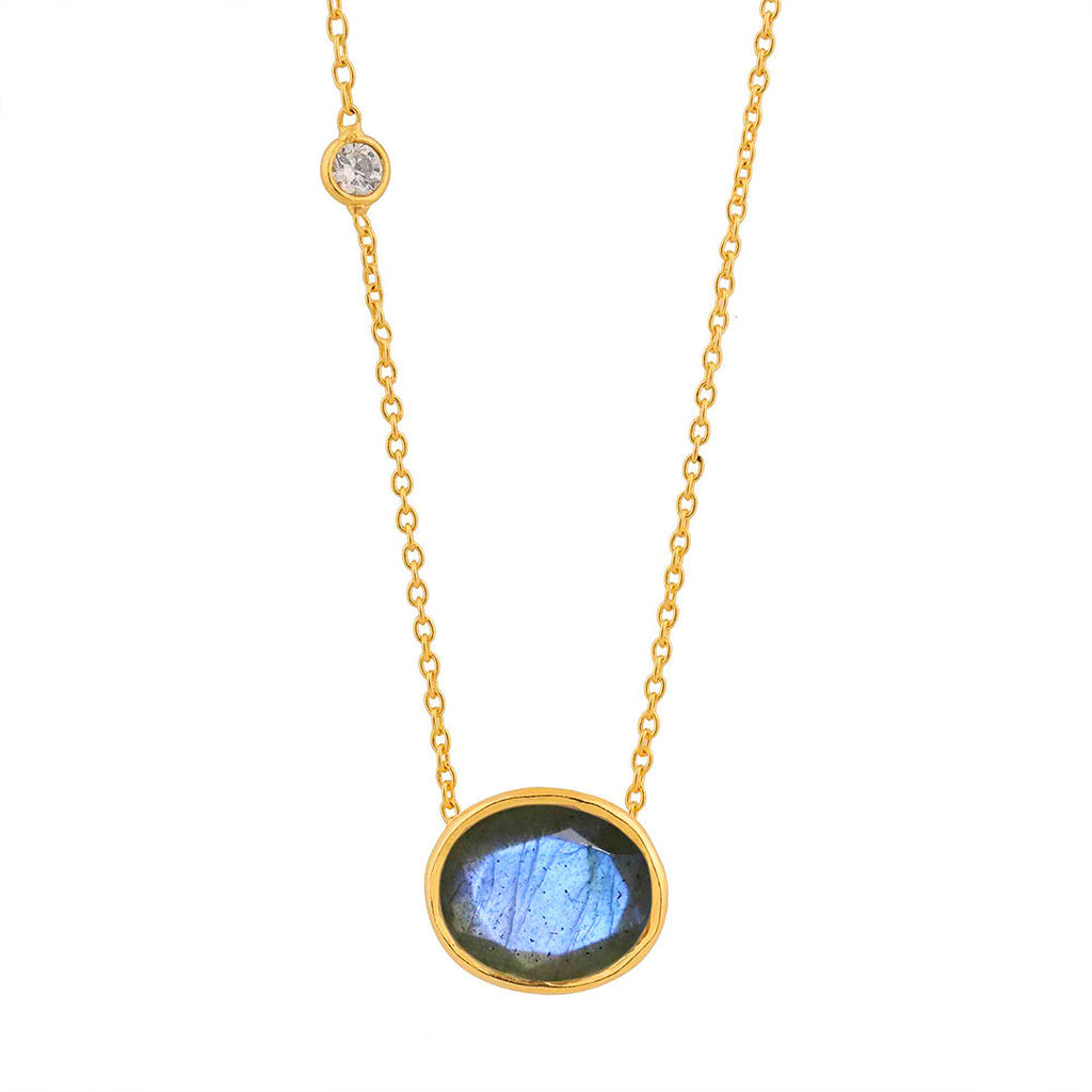 Collar Essentia Labradorita - Baño de Oro 18K