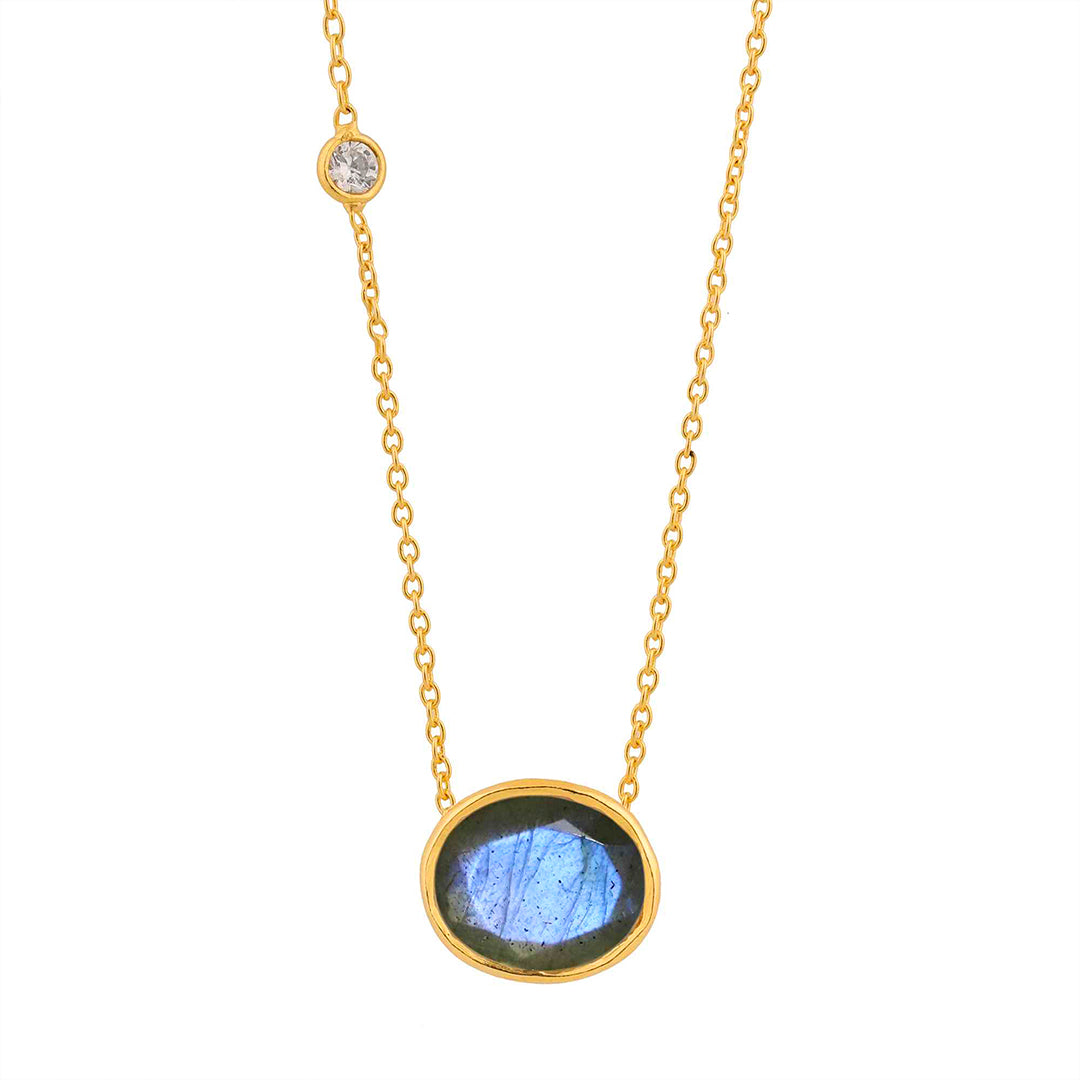 Collar Essentia Labradorita - Baño de Oro 18K