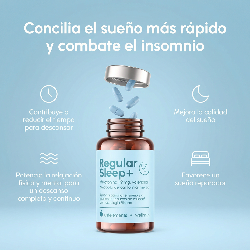 Melatonina 1,9 mg Regular Sleep+ Just Elements Wellness 90 comprimidos