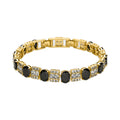 Pulsera con Circonita Onix acabado oro 18k - Sauki