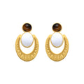 Pendientes con Madreperla Blanca acabado oro 18k - Euwil