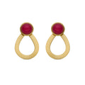 Pendientes con Agata Rosa acabado oro 18k - Terxiu