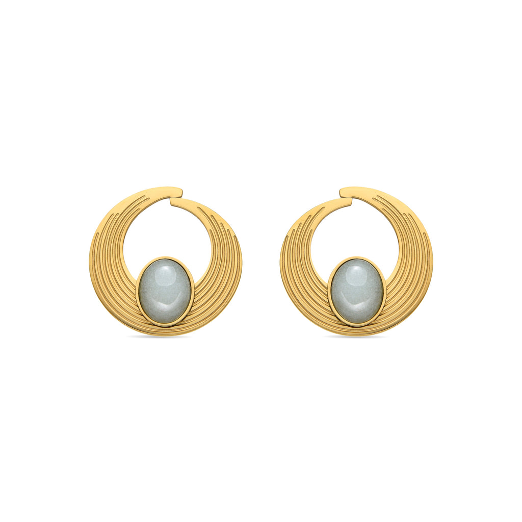 Pendientes con Amazonita acabado oro 18k - Halays