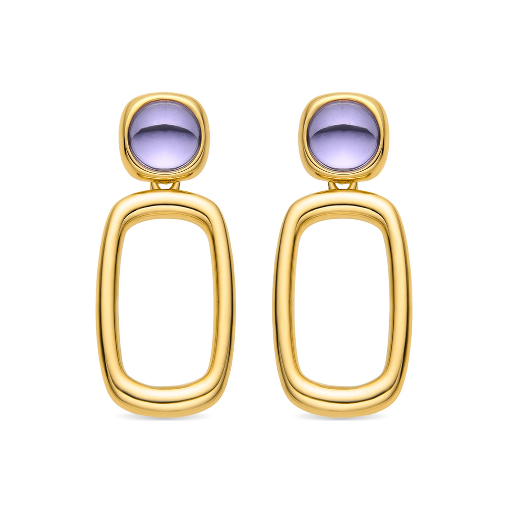 Pendientes con Cristal Morado acabado oro 18k - Orzur