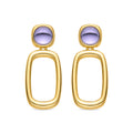 Pendientes con Cristal Morado acabado oro 18k - Orzur
