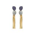 Pendientes con Lacado Azul acabado oro 18k - Gori