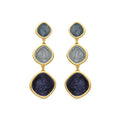 Pendientes con Lacado Azul acabado oro 18k - Belgul