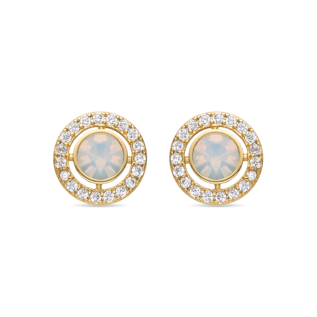 Pendientes con Circonita Brillante acabado oro 18k - Riashe