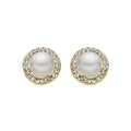 Pendientes con Perla Blanca acabado oro 18k - Basnik