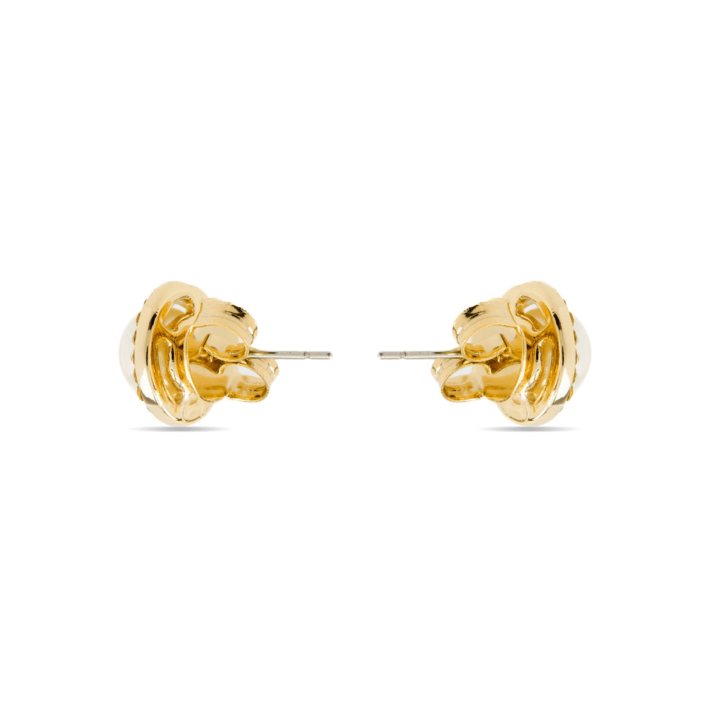 Pendientes con Perla Blanca acabado oro 18k - Basnik