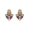 Pendientes con Cristal Multicolor acabado oro 18k - Aphuat
