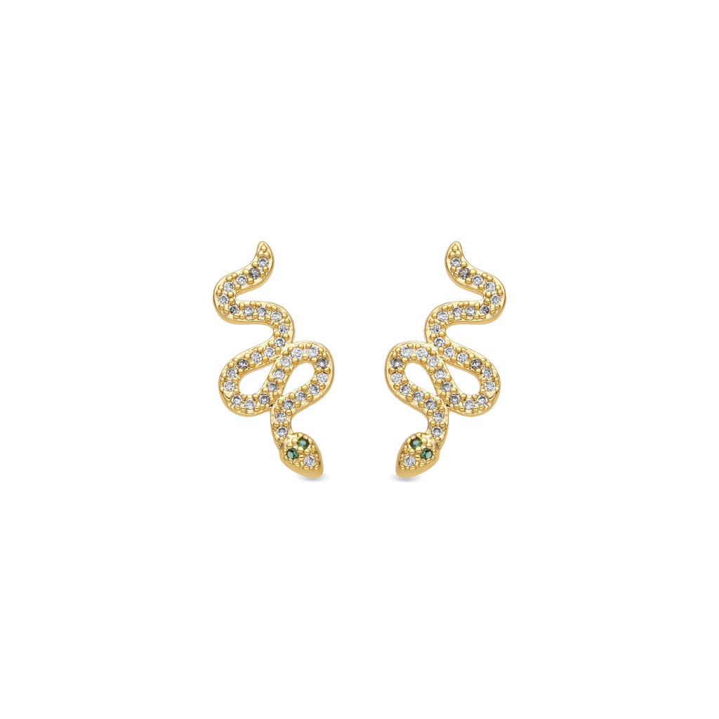 Pendientes acabado oro amarillo de 18k y Circonita Brillante - Norra