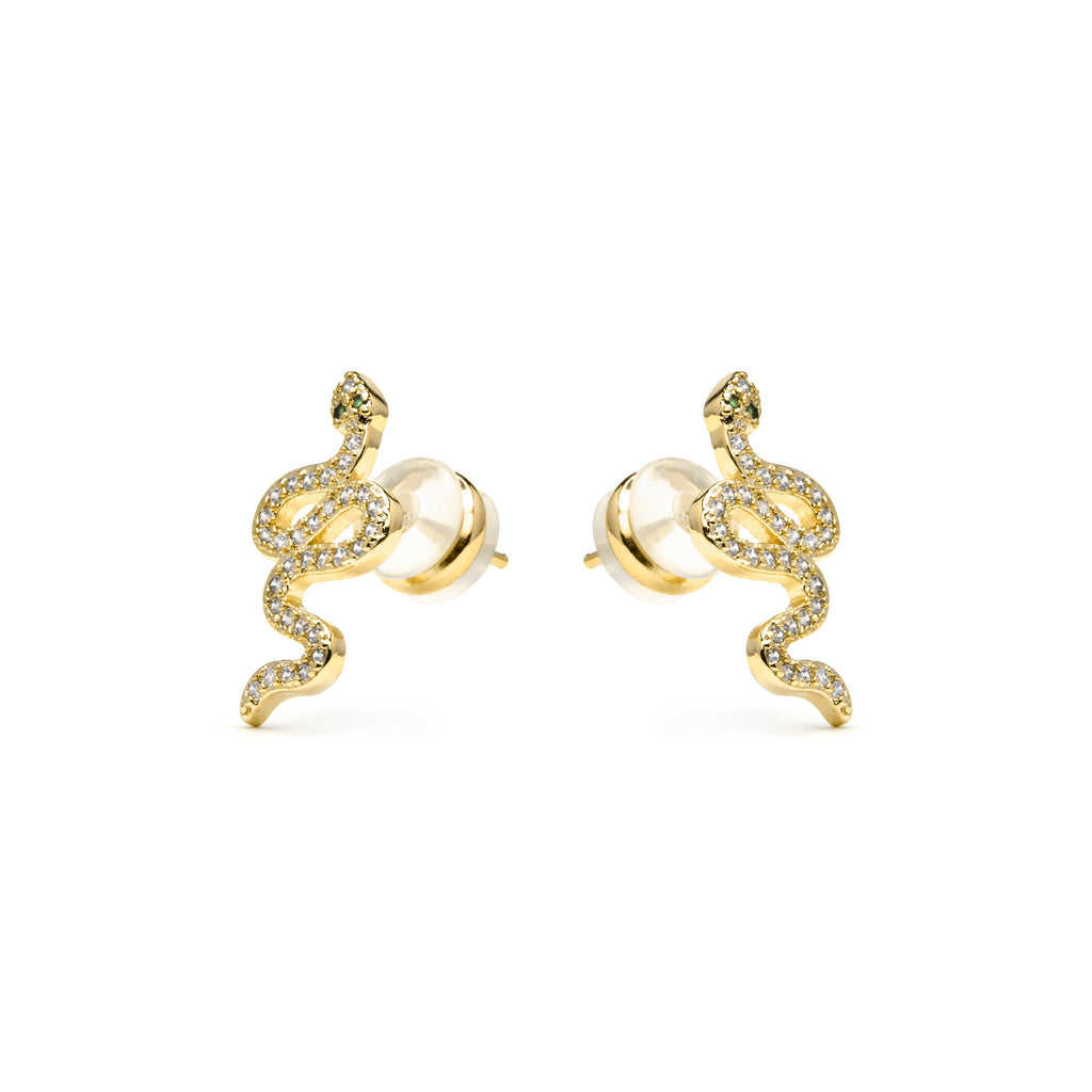 Pendientes acabado oro amarillo de 18k y Circonita Brillante - Norra