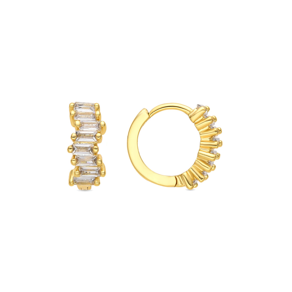 Pendientes acabado oro amarillo de 18k y Circonita Brillante - Miokel