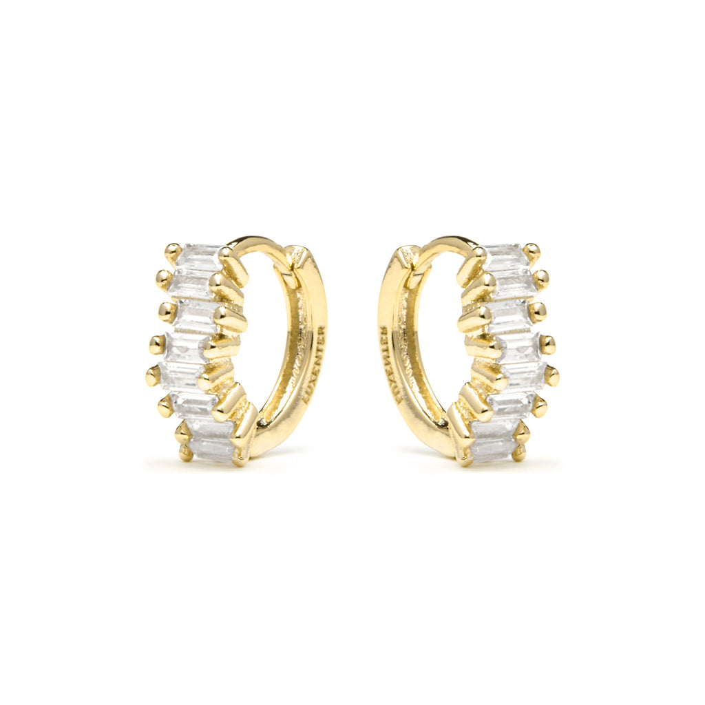 Pendientes acabado oro amarillo de 18k y Circonita Brillante - Miokel
