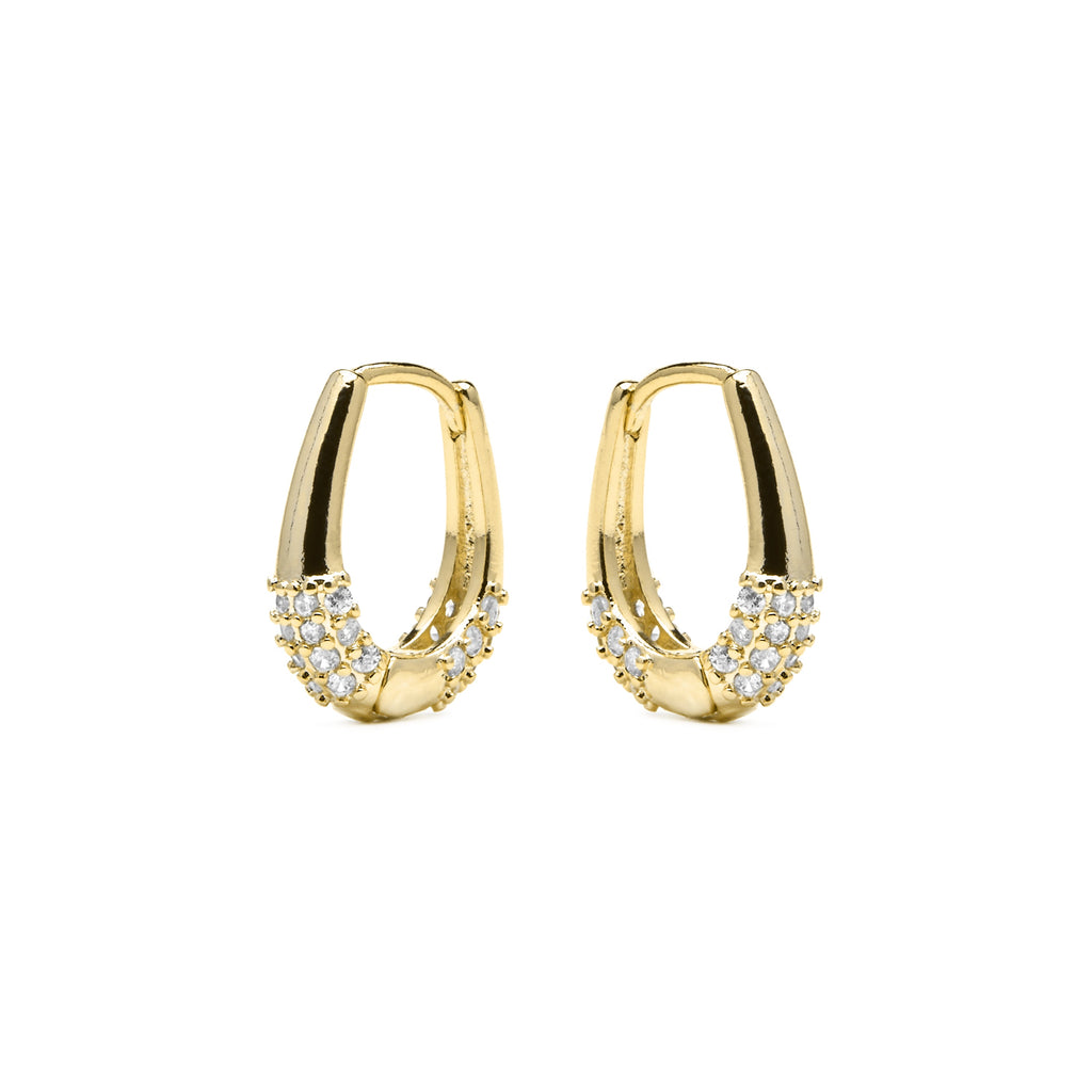 Pendientes acabado oro amarillo de 18k y Circonita Brillante - Redi