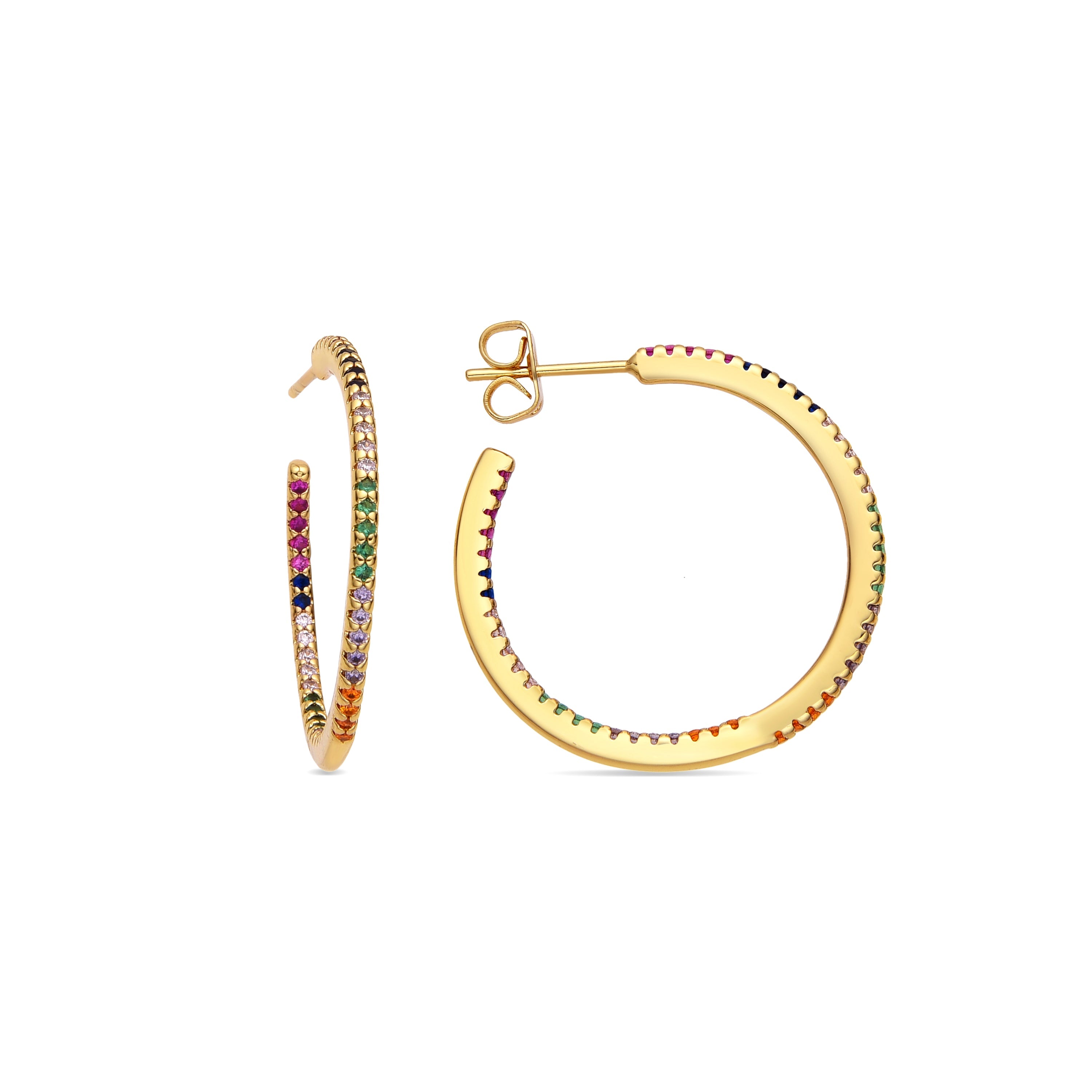 Pendientes con Circonita Brillante acabado oro 18k - Firmou