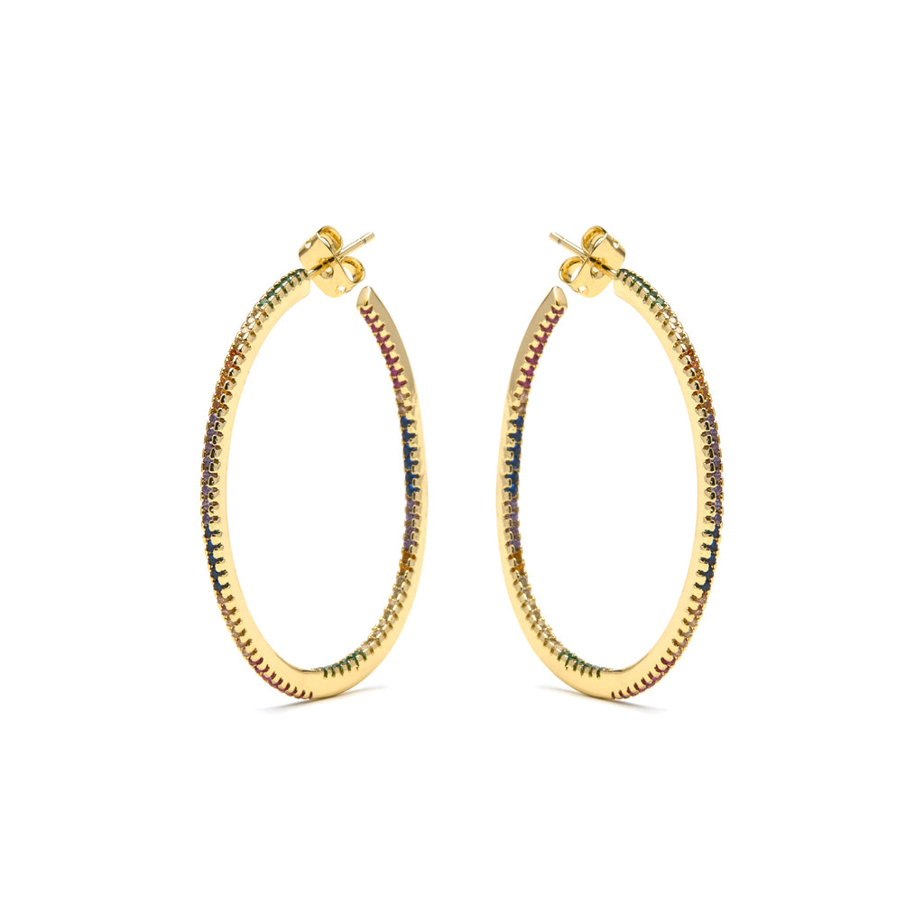 Pendientes con Circonita Brillante acabado oro 18k - Macare