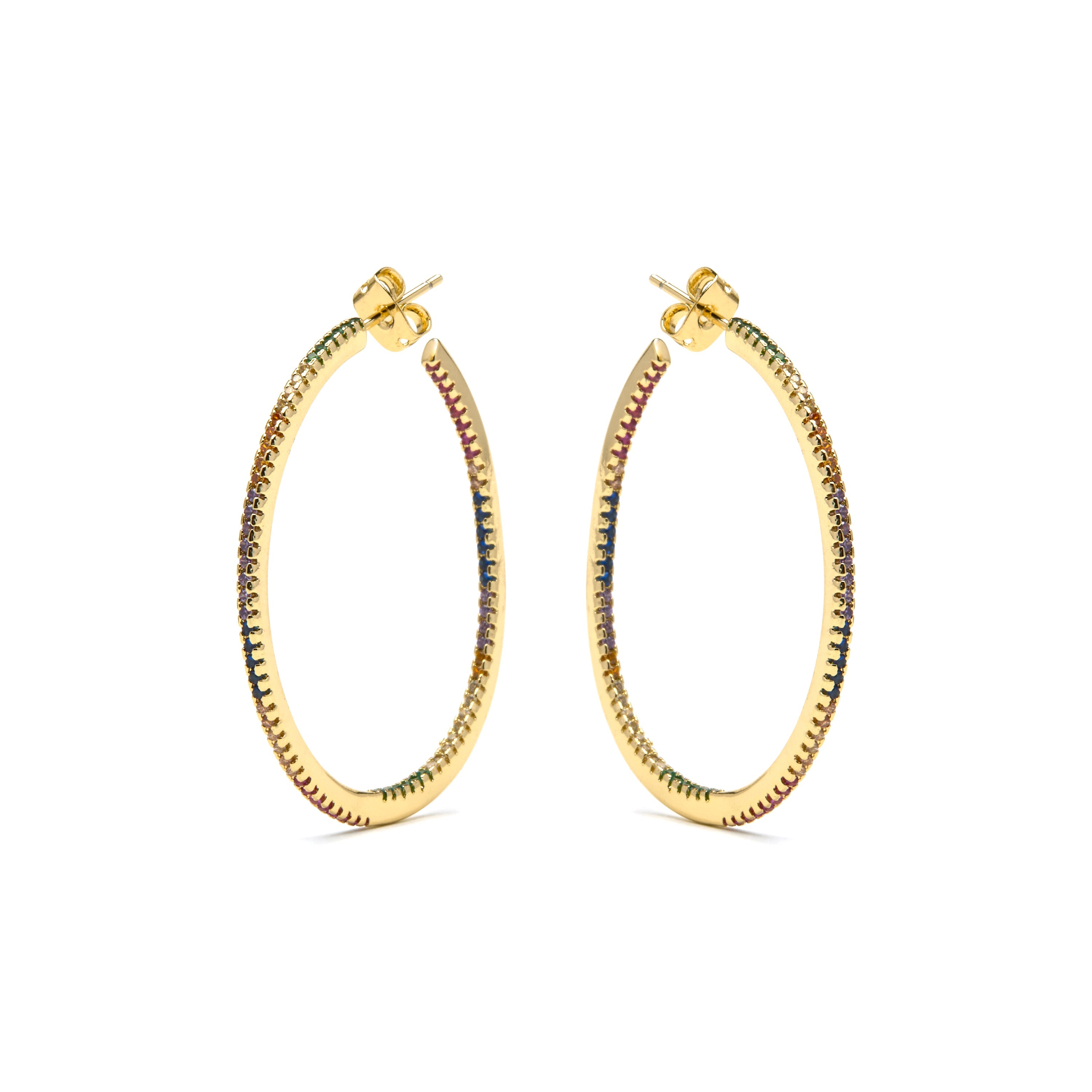 Pendientes con Circonita Brillante acabado oro 18k - Macare