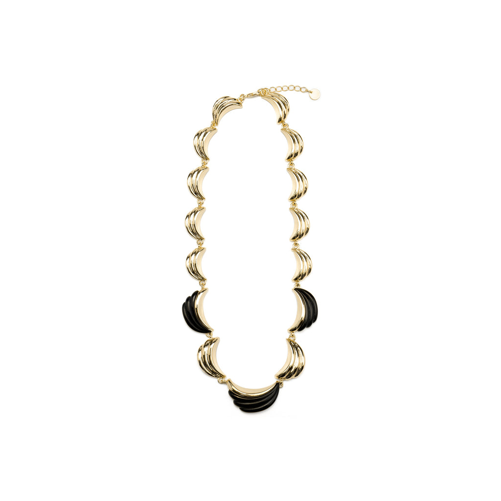 Collar con Resina Negra acabado oro 18k - Modwi