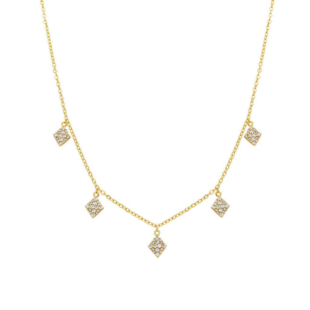 Collar con Circonita Brillante acabado oro 18k - Tingi