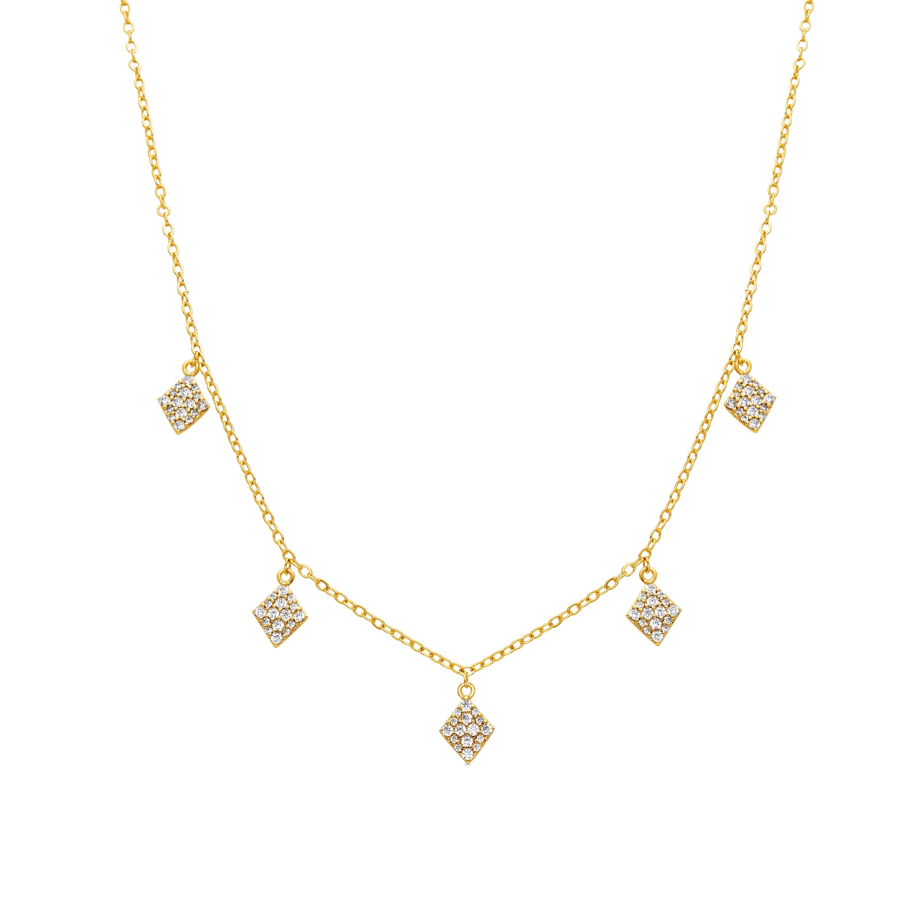 Collar con Circonita Brillante acabado oro 18k - Tingi