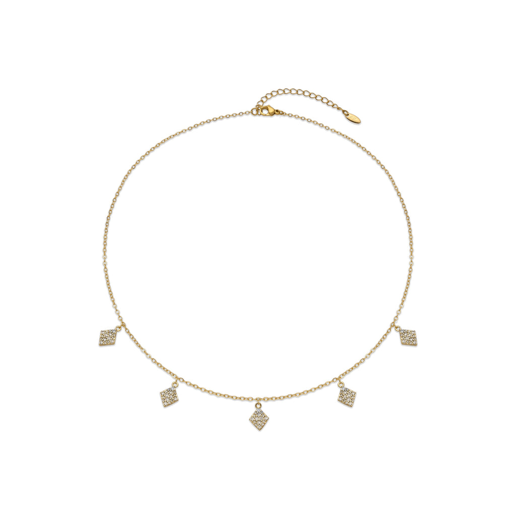 Collar con Circonita Brillante acabado oro 18k - Tingi