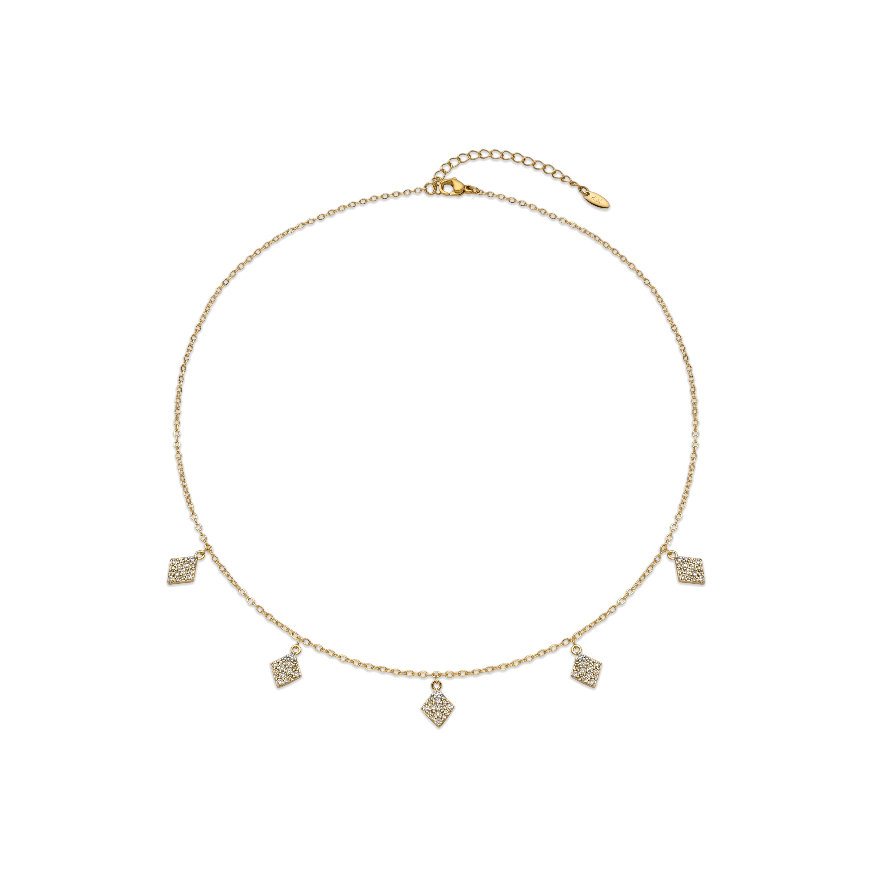 Collar con Circonita Brillante acabado oro 18k - Tingi