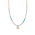 Collar con Cristal Azul acabado oro 18k - Zorsi