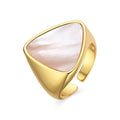 Anillo con Madreperla Blanca acabado oro 18k - Sune