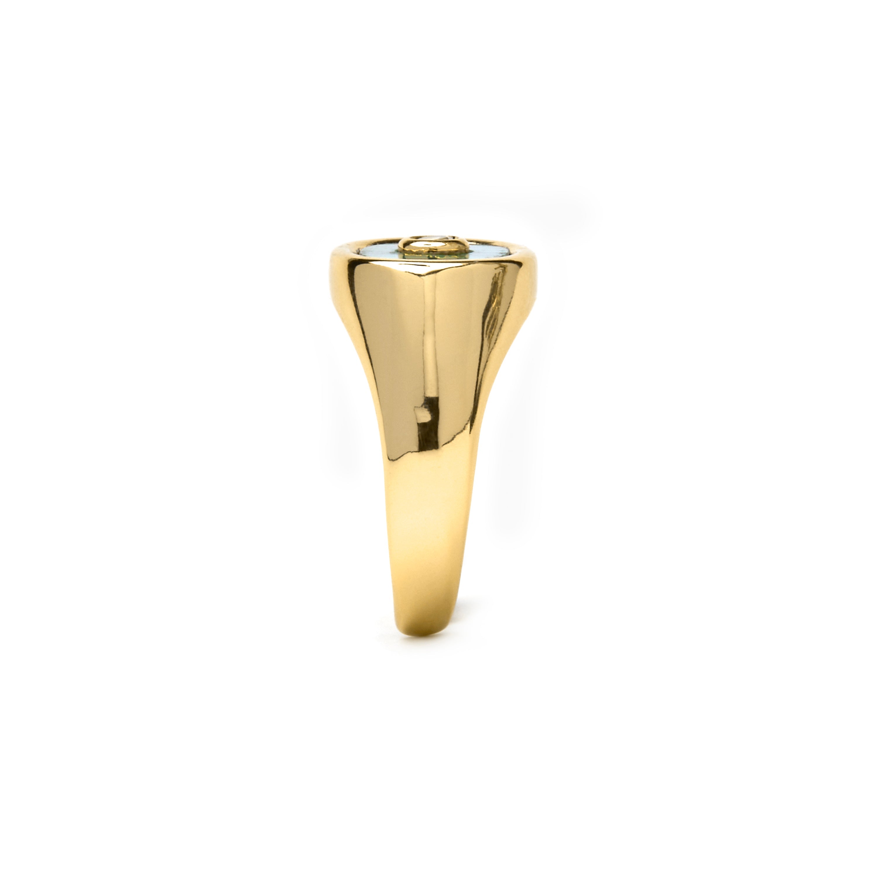 Anillo con Madreperla Blanca acabado oro 18k - Staxo