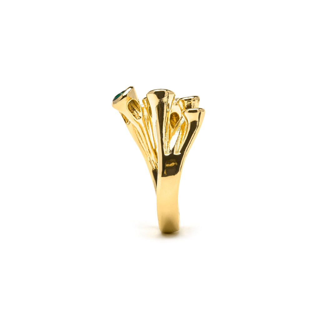 Anillo con Lacado Negro acabado oro 18k - Yter