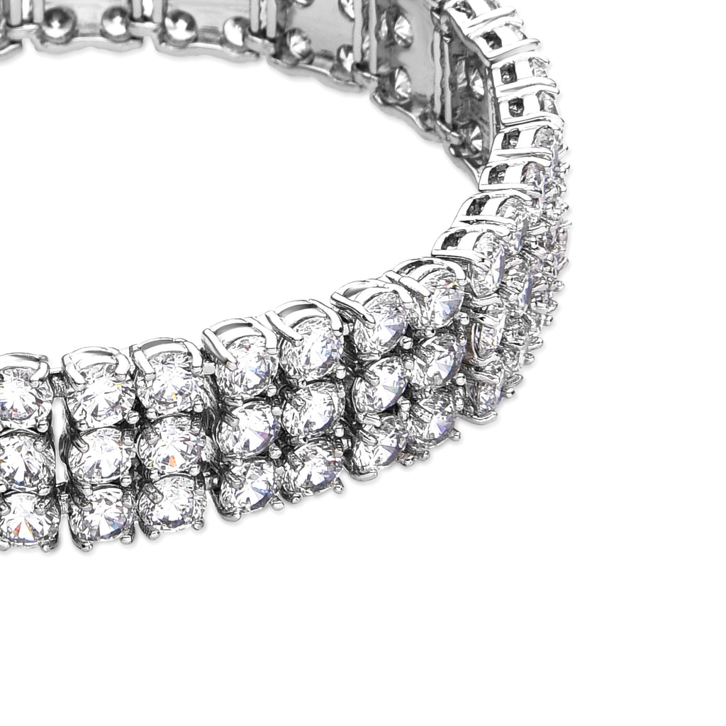 Pulsera con Circonita Brillante acabado plata - Matka