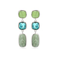Pendientes con Ojo de Gato Verde acabado plata - Sudi