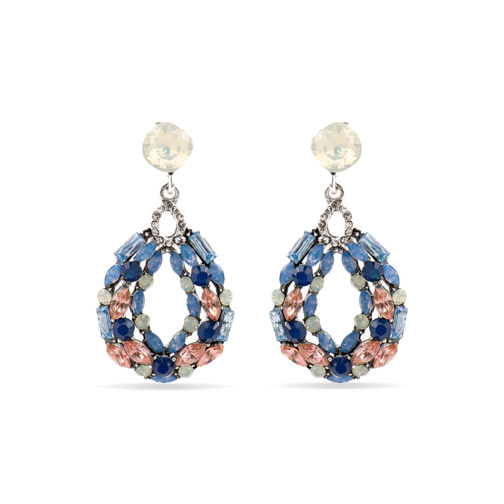 Pendientes con Cristal Multicolor acabado plata - Liodas
