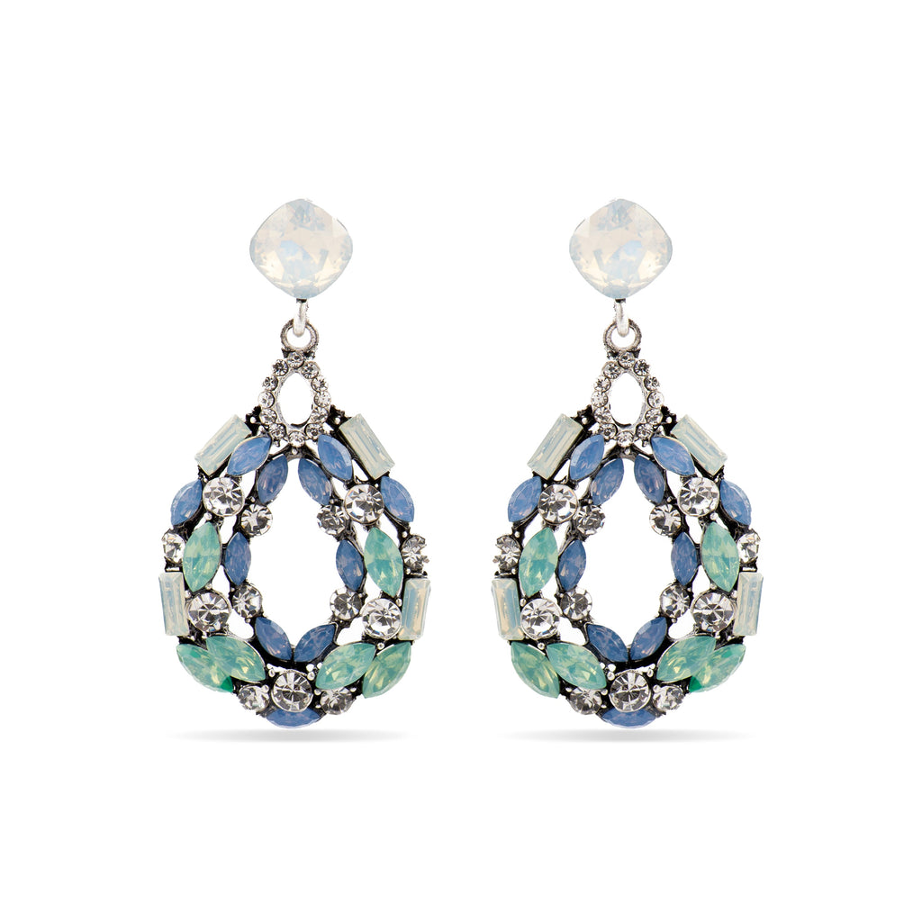 Pendientes con Cristal Multicolor acabado plata - Liodas
