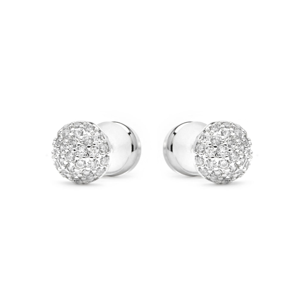 Pendientes acabado plata y Circonita Brillante - Yabi
