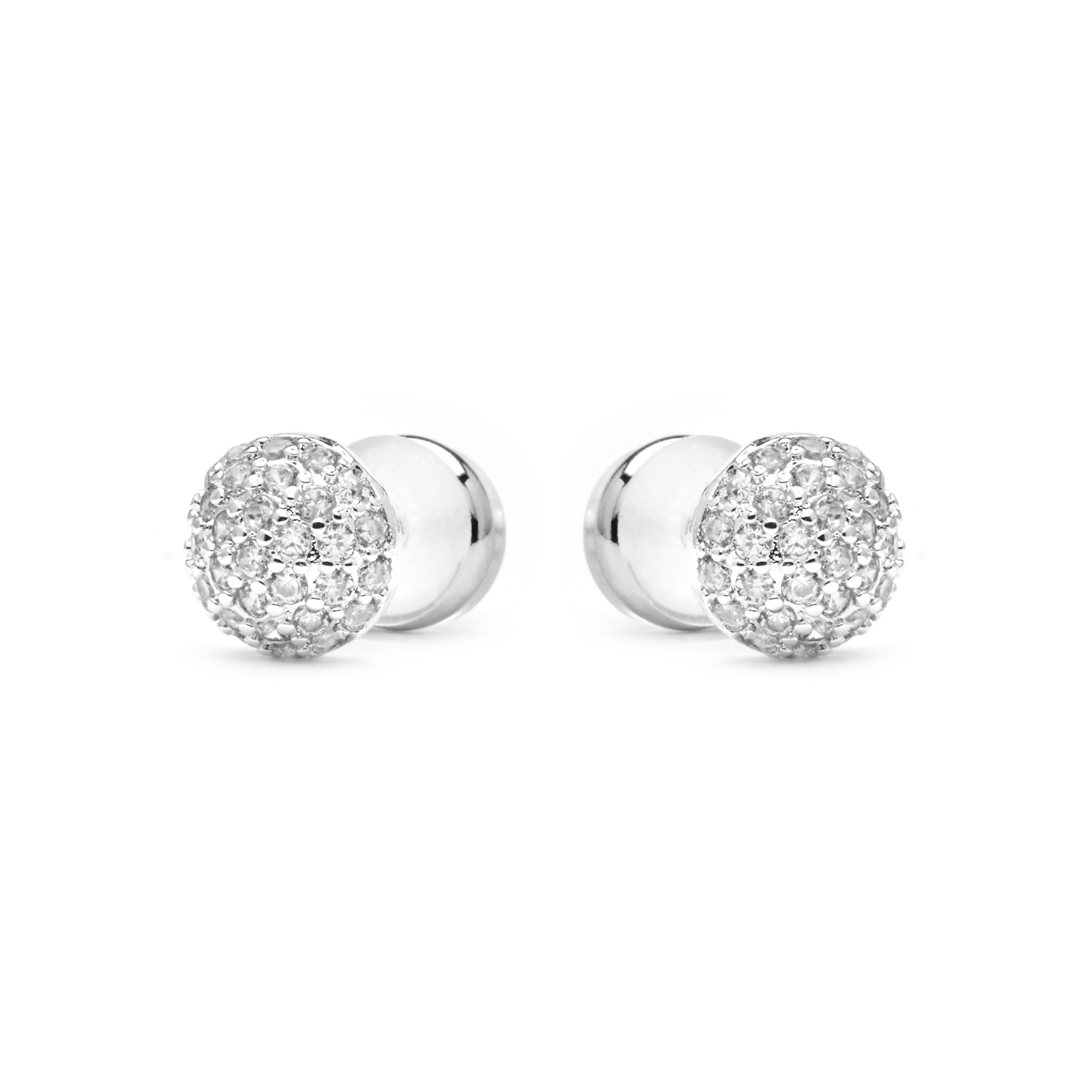 Pendientes acabado plata y Circonita Brillante - Yabi