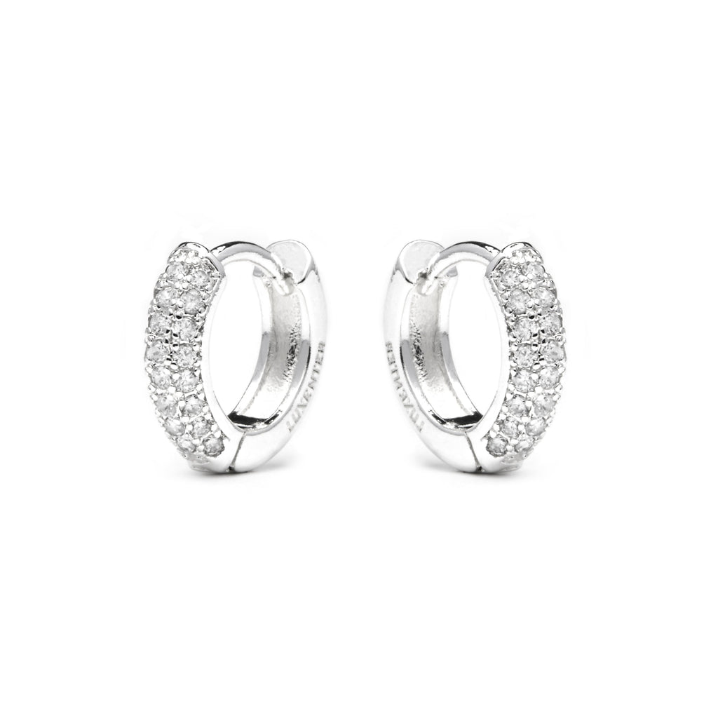 Pendientes acabado plata y Circonita Brillante - Krax