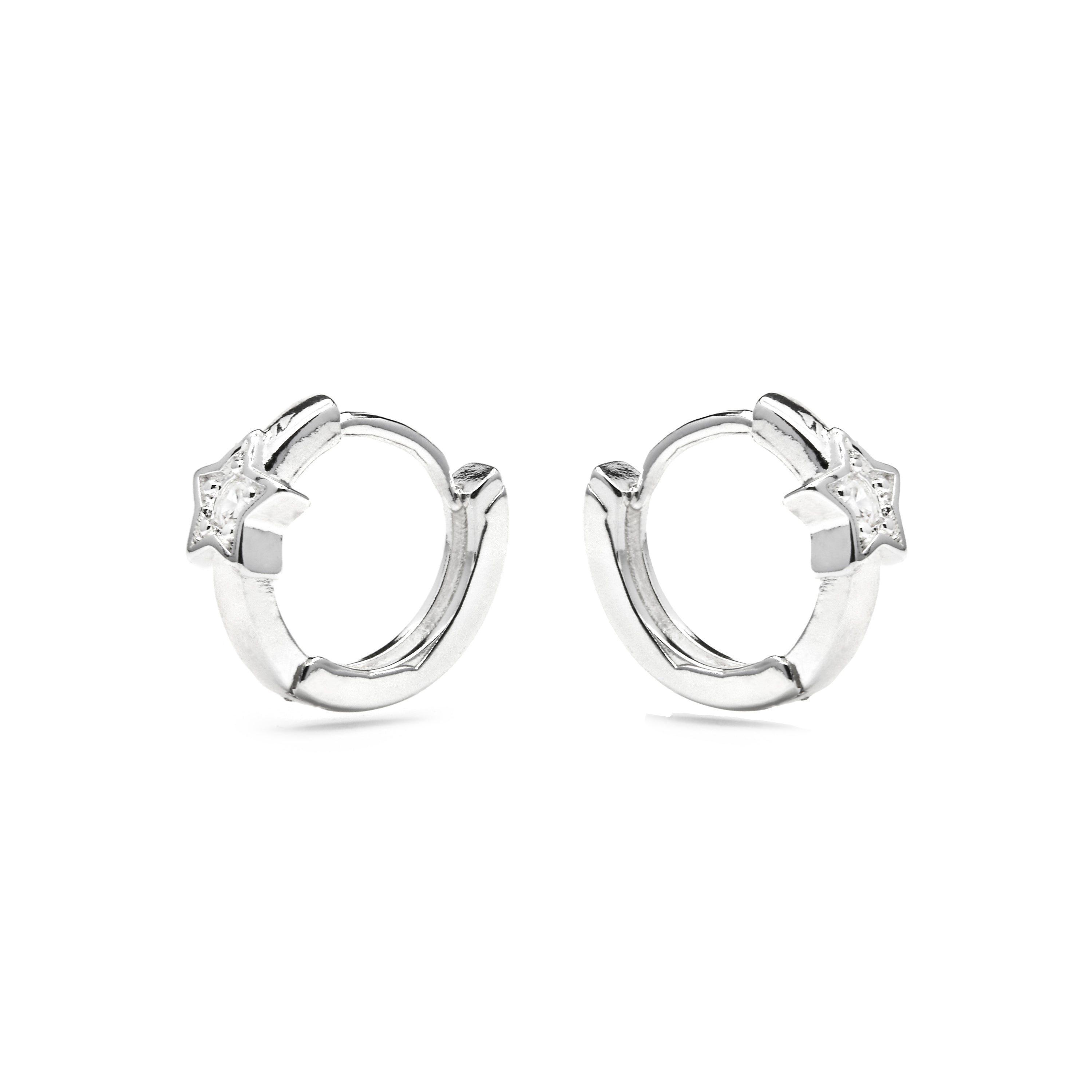Pendientes acabado plata y Circonita Brillante - Ktyu