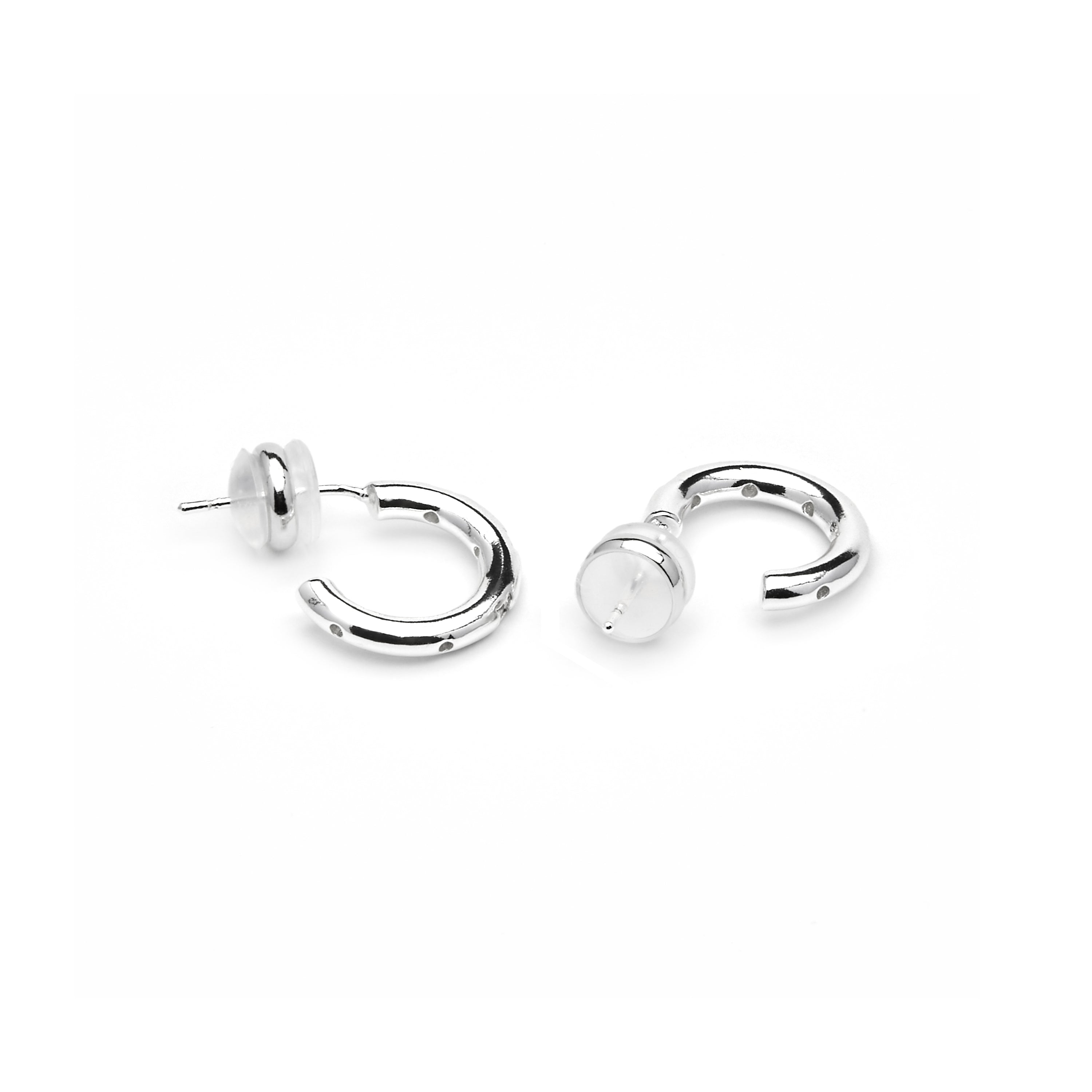 Pendientes acabado plata y Circonita Brillante - Sisah