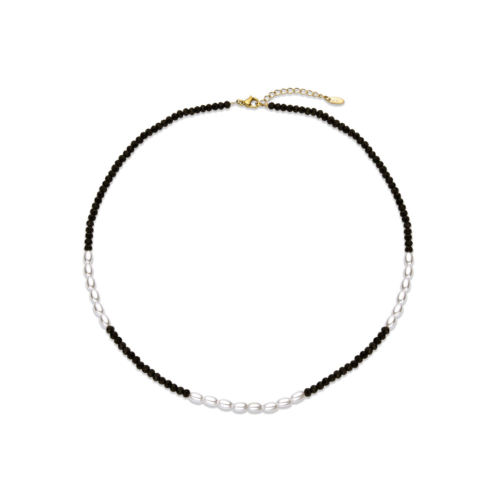 Collar con Perla Blanca acabado plata - Hyna