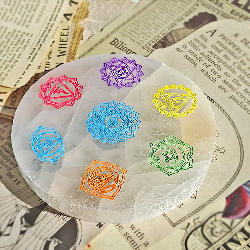 Altar de Selenita de los 7 Chakras