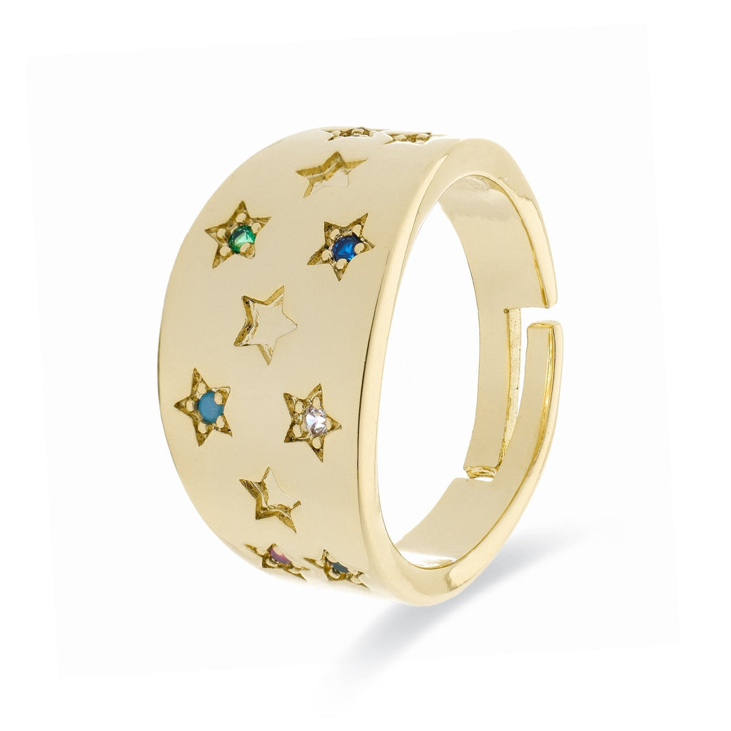 Anillo acabado en oro amarillo 18k