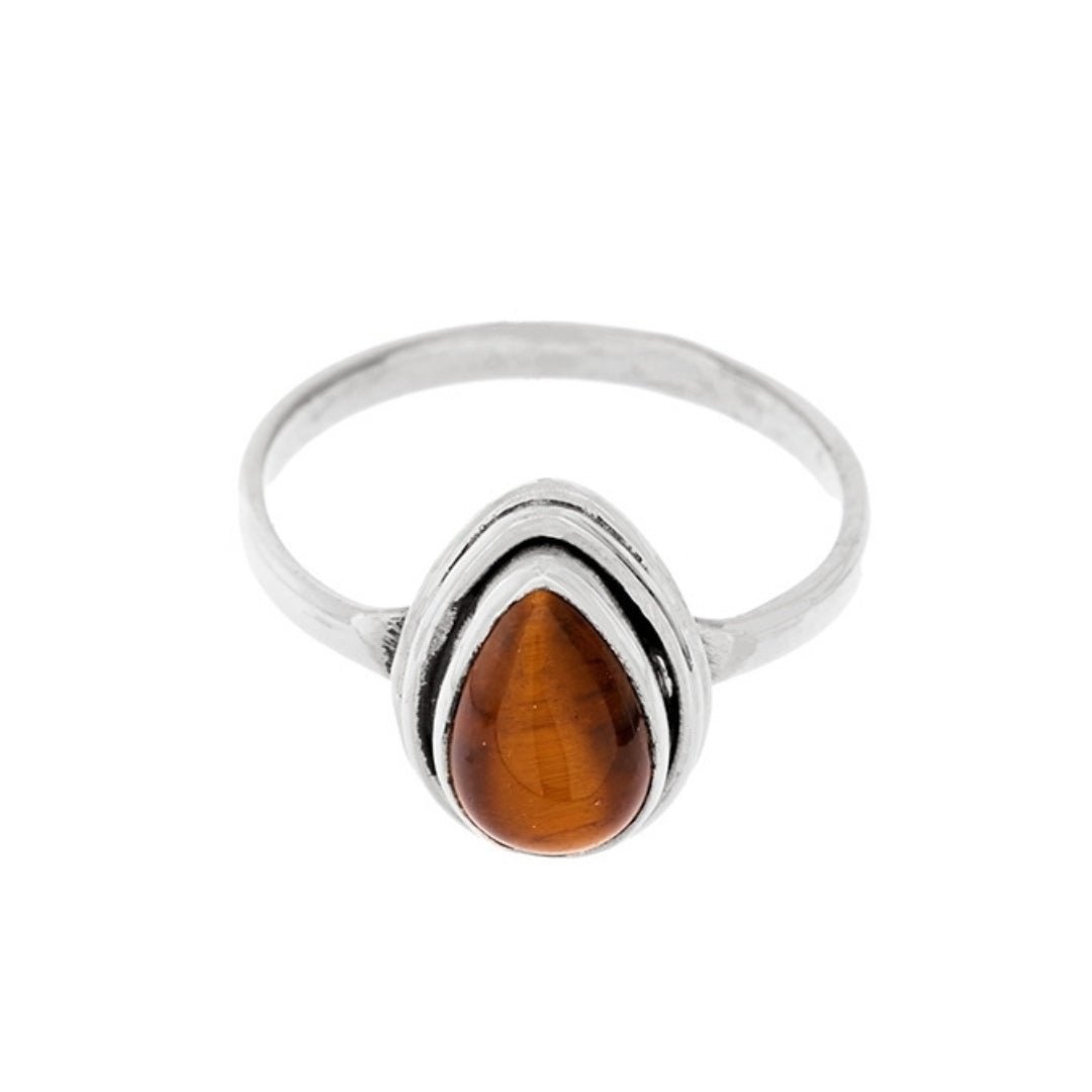 Anillo 'Anahi' de Ojo de Tigre - Plata de Ley